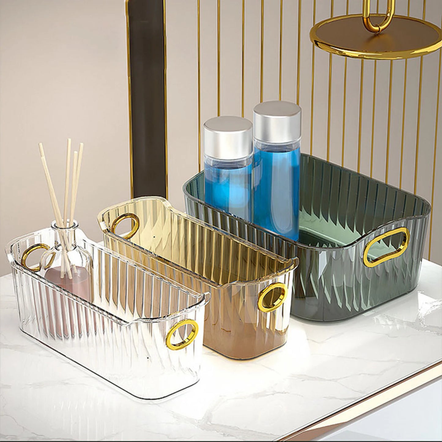 Multi-Purpose Clear Storage Bins | Stackable Refrigerator, Pantry & Cabinet Organizers