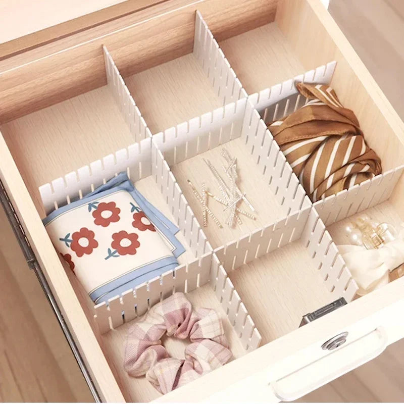 Adjustable DIY Drawer Dividers | Plastic Interlocking Partitions for Clothes & Accessories