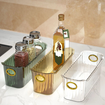 Multi-Purpose Clear Storage Bins | Stackable Refrigerator, Pantry & Cabinet Organizers