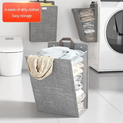 Foldable Wall-Mounted Laundry Hamper | Space-Saving Mesh Basket