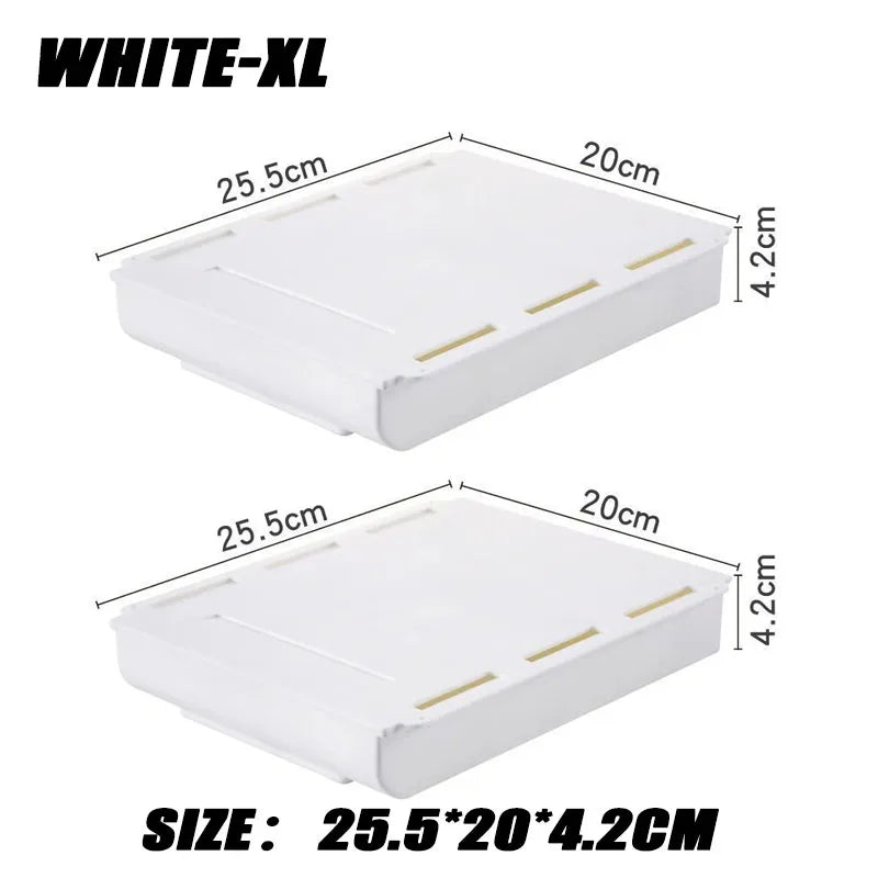 Self-Adhesive Hidden Under-Desk Drawer | Space-Saving Desktop Organize