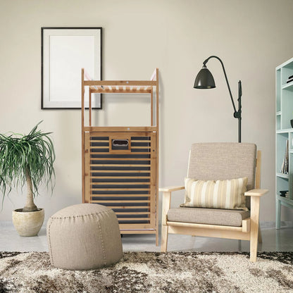 Bamboo Laundry Hamper with Shelves | Tilt-Out Storage Cabinet