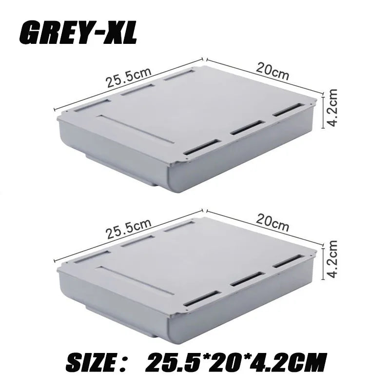 Self-Adhesive Hidden Under-Desk Drawer | Space-Saving Desktop Organize