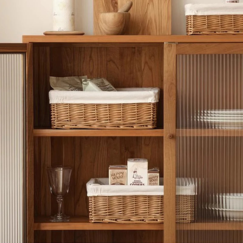 Woven Storage Baskets with Linen Liners | Natural Organizer Bins