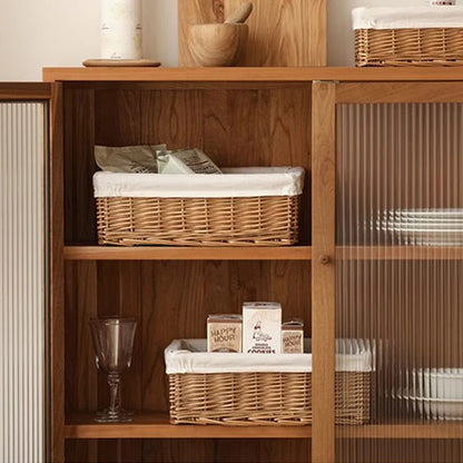 Woven Storage Baskets with Linen Liners | Natural Organizer Bins