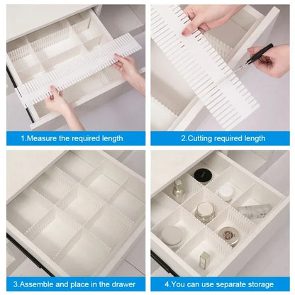 Adjustable DIY Drawer Dividers | Plastic Interlocking Partitions for Clothes & Accessories