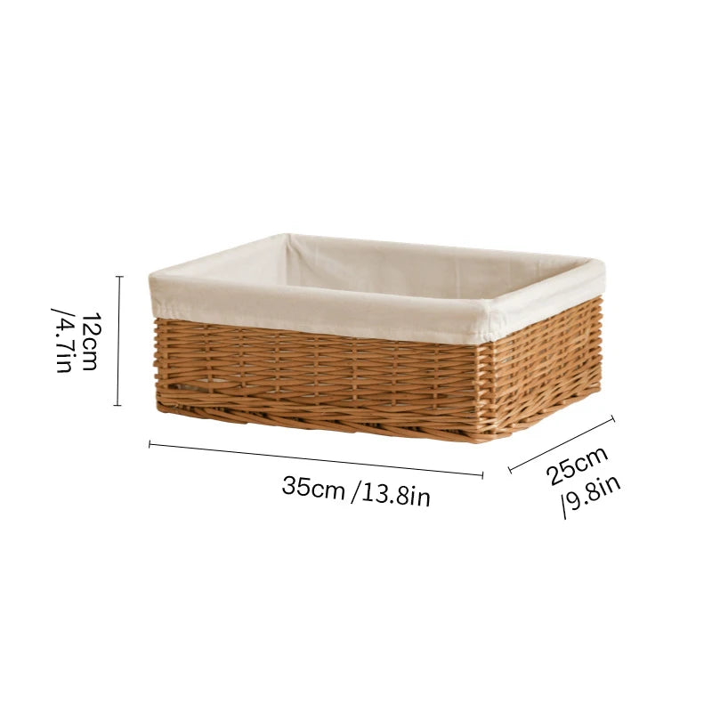 Woven Storage Baskets with Linen Liners | Natural Organizer Bins