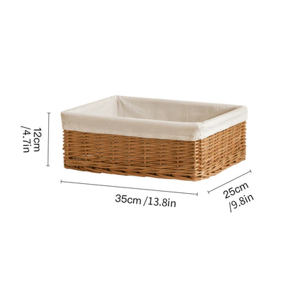 Woven Storage Baskets with Linen Liners | Natural Organizer Bins