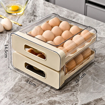 Stackable Egg Organizer Drawer for Refrigerators | Clear Storage Holder