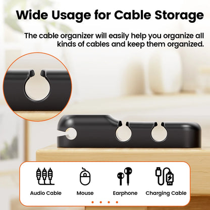 Adhesive Cable Organizer Clips | Desktop Cord & Wire Holder