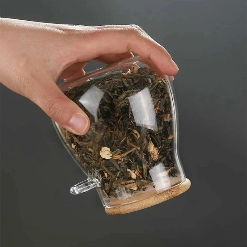 Airtight Glass Food Storage Jar with Bamboo Lid – Coffee, Sugar & Tea Canister