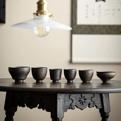 Handmade Ceramic Tea Cup – Gilded Glaze Kung Fu Style Teaware