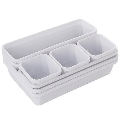 8-Piece Adjustable Drawer Organizing Bins & Trays | Versatile Storage Set for Home & Office