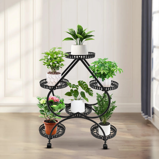 Tiered Metal Plant Stand | Indoor & Outdoor Flower Pot Display Rack