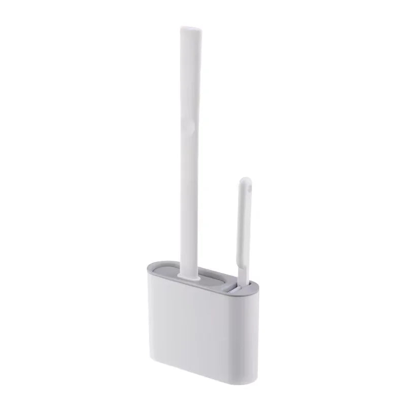 Modern Silicone Toilet Brush with Wall-Mounted Holder | Hygienic Cleaning Set