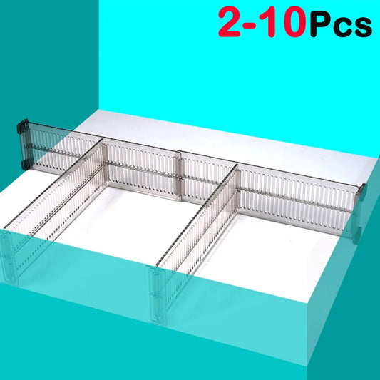 Adjustable Expandable Drawer Dividers | Clear & Metal Organizer (27.5-51cm) for Home, Kitchen & Office