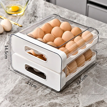 Stackable Egg Organizer Drawer for Refrigerators | Clear Storage Holder