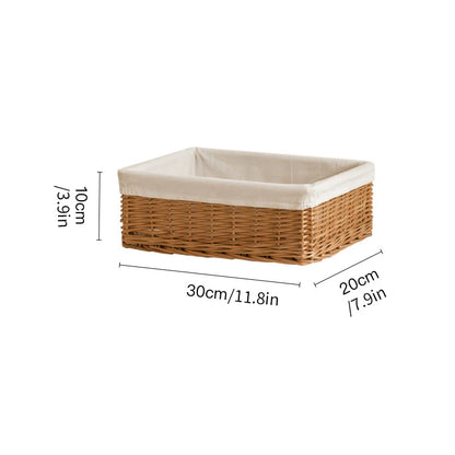 Woven Storage Baskets with Linen Liners | Natural Organizer Bins
