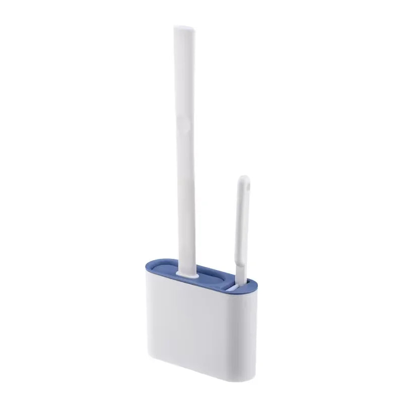 Modern Silicone Toilet Brush with Wall-Mounted Holder | Hygienic Cleaning Set