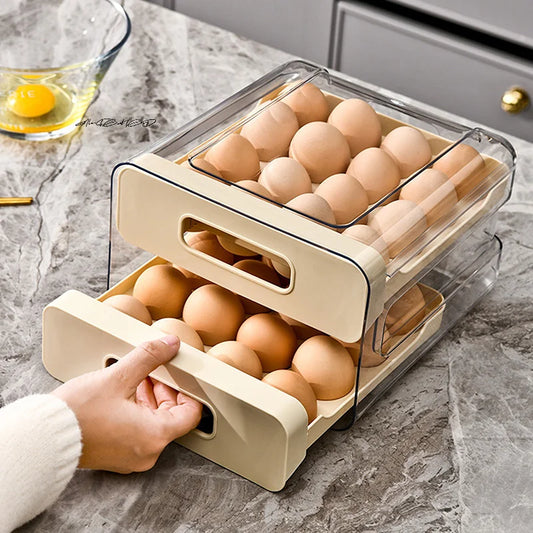 Stackable Egg Organizer Drawer for Refrigerators | Clear Storage Holder