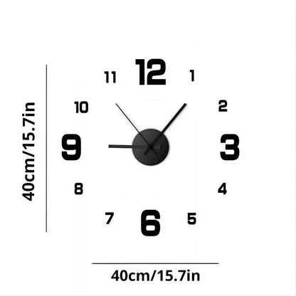 Modern Frameless DIY Wall Clock | Large 3D Silent Wall Decor