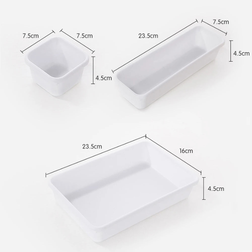 8-Piece Adjustable Drawer Organizing Bins & Trays | Versatile Storage Set for Home & Office