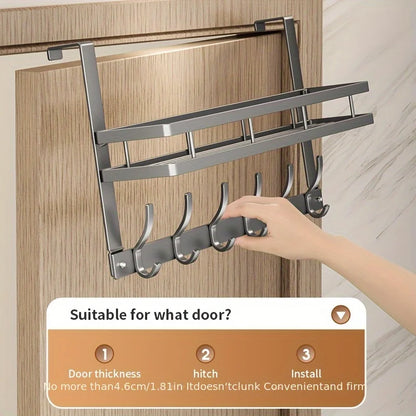 Easy-Install Over-the-Door Hook Rack | Multi-Purpose Storage Organizer