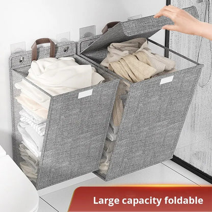Foldable Wall-Mounted Laundry Hamper | Space-Saving Mesh Basket