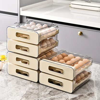 Stackable Egg Organizer Drawer for Refrigerators | Clear Storage Holder
