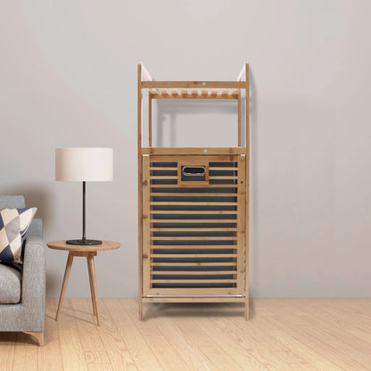 Bamboo Laundry Hamper with Shelves | Tilt-Out Storage Cabinet