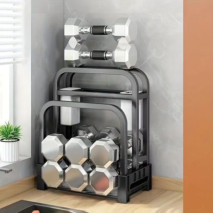 Stainless Steel Knife Holder with Cutting Board Rack – Kitchen Countertop Organizer