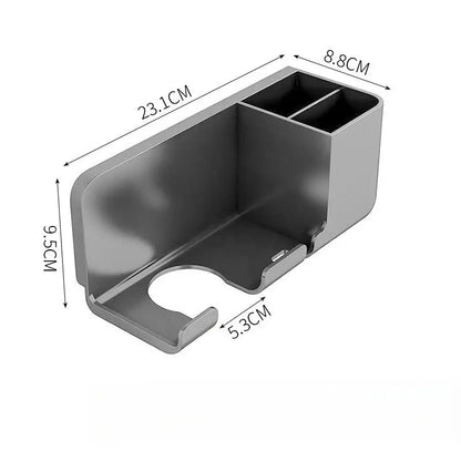 No-Drill Hair Dryer Holder & Bathroom Caddy | Wall-Mounted Organizer