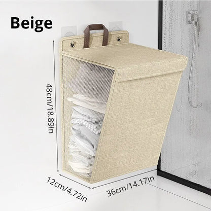 Foldable Wall-Mounted Laundry Hamper | Space-Saving Mesh Basket
