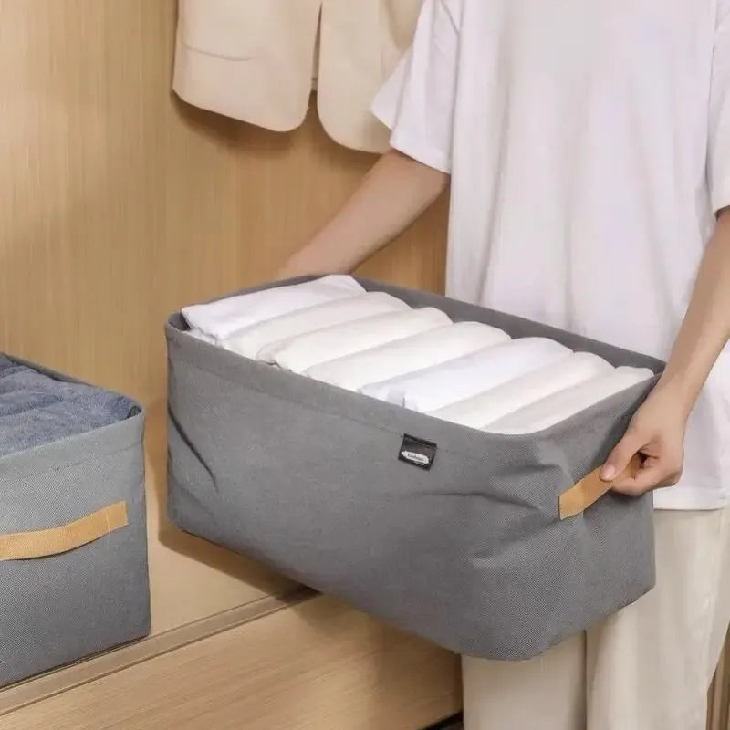 Foldable Fabric Storage Bins with Steel Frame | Stackable Closet Organizers