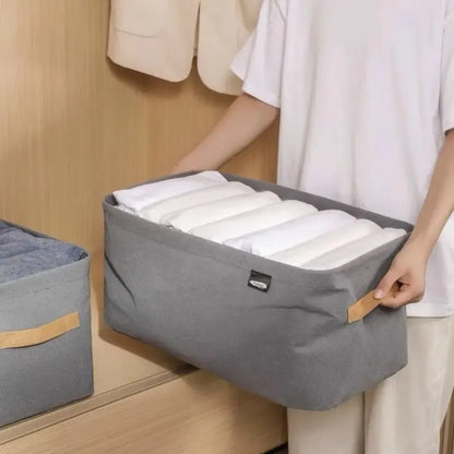 Foldable Fabric Storage Bins with Steel Frame | Stackable Closet Organizers
