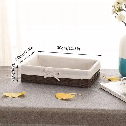Woven Storage Baskets with Linen Liners | Natural Organizer Bins