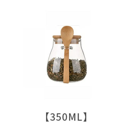 Airtight Glass Food Storage Jar with Bamboo Lid – Coffee, Sugar & Tea Canister