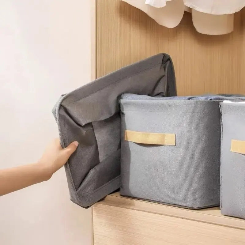 Foldable Fabric Storage Bins with Steel Frame | Stackable Closet Organizers