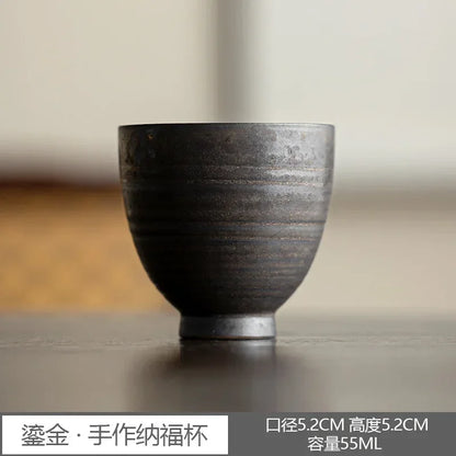 Handmade Ceramic Tea Cup – Gilded Glaze Kung Fu Style Teaware