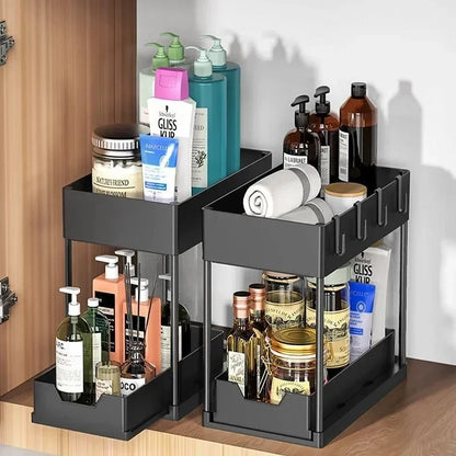 Under Sink Organizer with Sliding Drawers | Multi-Purpose Kitchen & Bathroom Storage Rack