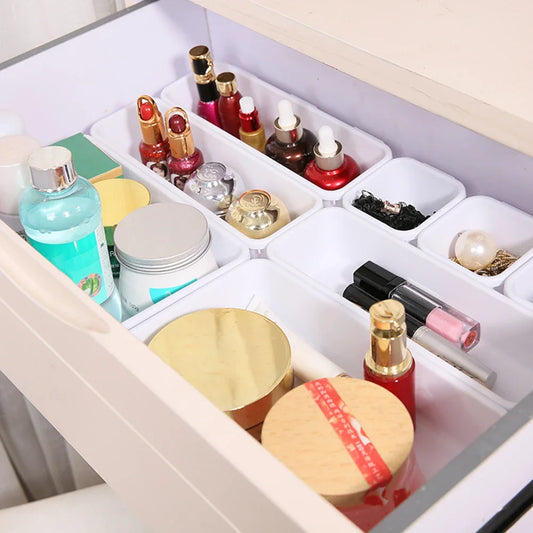 8-Piece Adjustable Drawer Organizing Bins & Trays | Versatile Storage Set for Home & Office