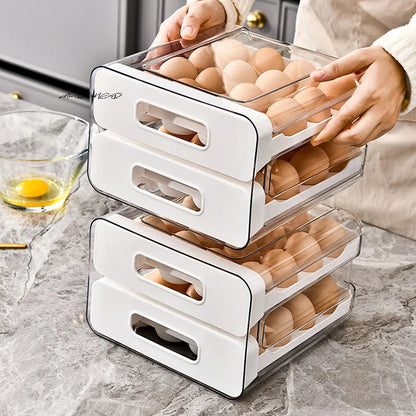 Stackable Egg Organizer Drawer for Refrigerators | Clear Storage Holder