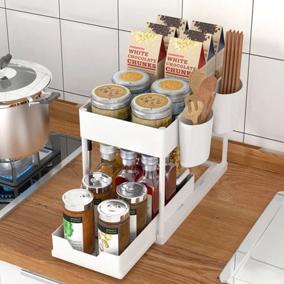 Under Sink Organizer with Sliding Drawers | Multi-Purpose Kitchen & Bathroom Storage Rack