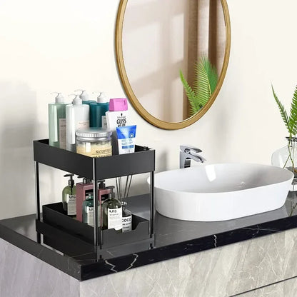 Under Sink Organizer with Sliding Drawers | Multi-Purpose Kitchen & Bathroom Storage Rack