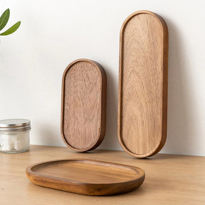 Solid Wood Serving Tray | Japanese-Style Catchall & Decor Plate