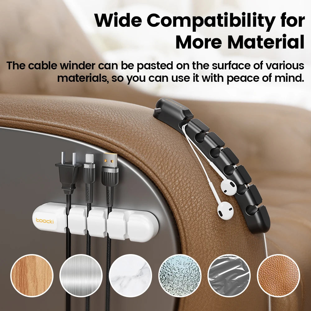 Adhesive Cable Organizer Clips | Desktop Cord & Wire Holder