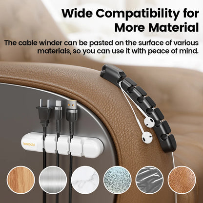 Adhesive Cable Organizer Clips | Desktop Cord & Wire Holder