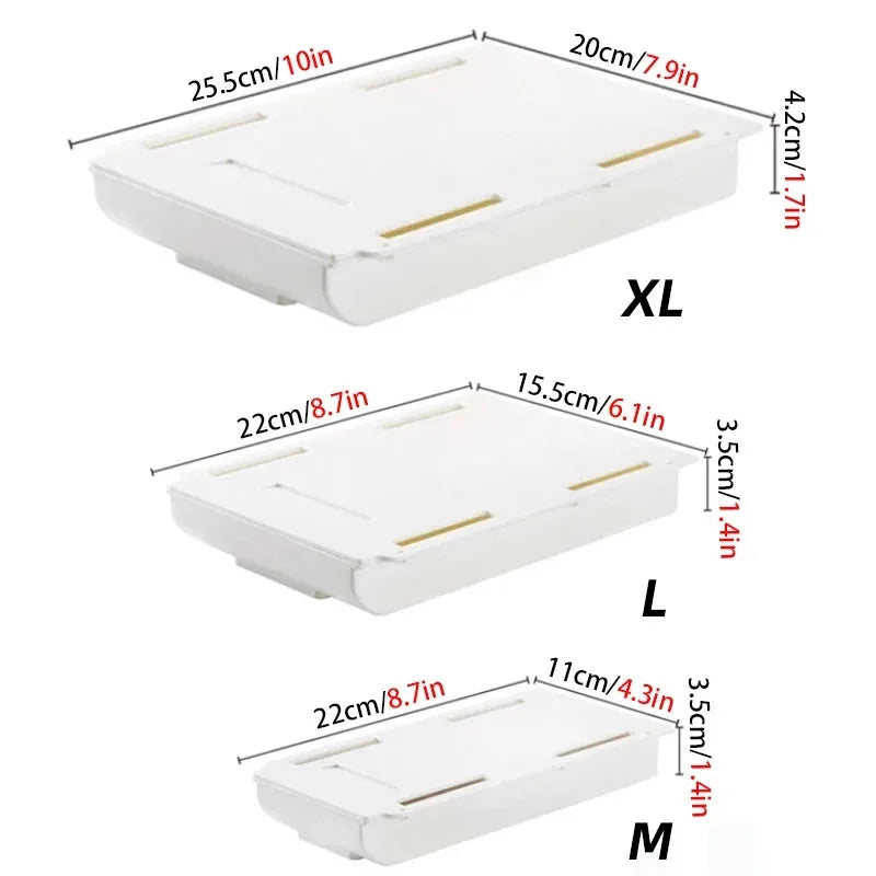 Self-Adhesive Hidden Under-Desk Drawer | Space-Saving Desktop Organize