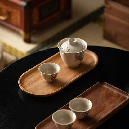 Solid Wood Serving Tray | Japanese-Style Catchall & Decor Plate